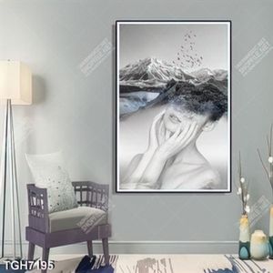 Tranh ghép núi và người mẫu