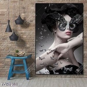 Tranh ghép chân dung người mẫu thời trang decor