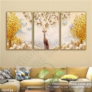 Tranh ghép con nai mùa xuân 3d đẹp