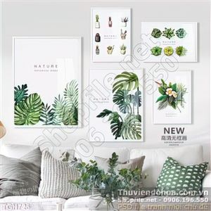 Tranh ghép bộ lá xanh tươi