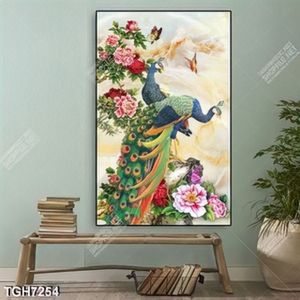 Tranh đôi công và hoa mẫu đơn