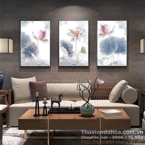 Tranh ghép hoa sen giả ngọc 3d