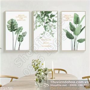 Tranh ghép cây xanh tươi