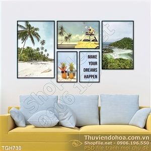 Tranh ghép bộ cảnh bờ biển