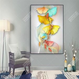 Tranh khổ dọc cá Koi và lá cây