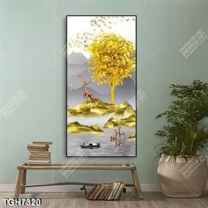 Tranh khổ dọc hươu và cây vàng