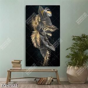 Tranh ghép lá gold nền đen