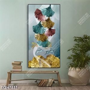 Tranh ghép đôi hươu và cây nghệ thuật