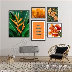Tranh ghép bộ hoa nhiệt đới đẹp