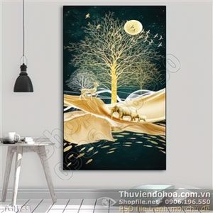 Tranh ghép trừu tượng nghệ thuật con voi