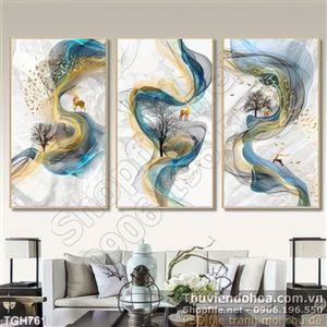 Tranh ghép bộ 3 tấm trừu tượng