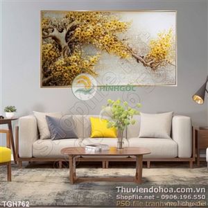 Tranh ghép hoa mai sơn dầu 3d