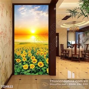 Tranh ghép cánh đồng hoa hướng dương