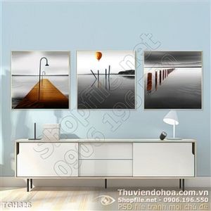 Tranh ghép nghệ thuật mặt hồ tĩnh lặng 3d