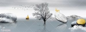 Tranh treo tường ghép bộ nhiều tấm đẹp hiện đại