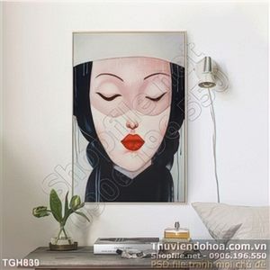 Tranh ghép khuôn mặt cô gái 3d