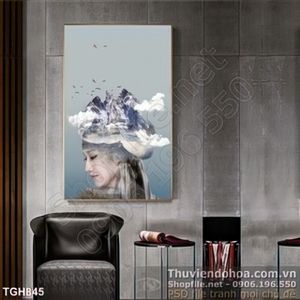 Tranh ghép nghệ thuật cô gái in vải canvas