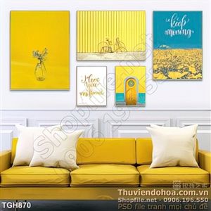 Tranh ghép bộ nhiều tấm chiếc xe đạp