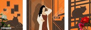 Tranh ghép tráng gương treo trang trí tường