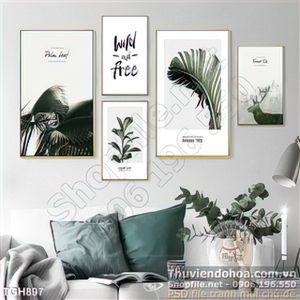 Tranh ghép bộ 3 tấm in vải canvas