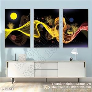 Tranh ghép nghệ thuật trừu tượng 3d in canvas