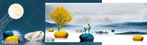 Tranh treo phòng khách đẹp ghép bộ