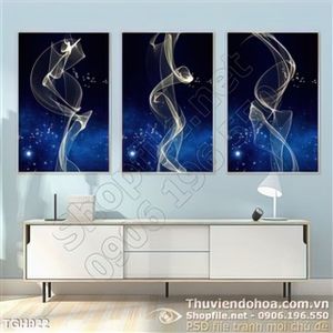 Tranh ghép nghệ thuật bộ 3 tấm in vải canvas