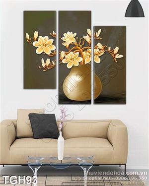 Tranh ghép hoa Đại trang trí tường