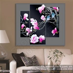Tranh ghép bộ hoa đẹp 3d