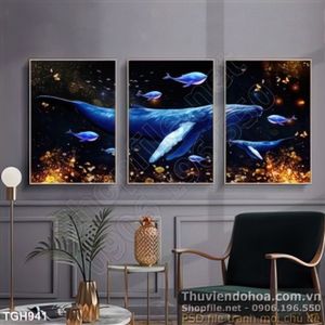 Tranh ghép nghệ thuật con cá nhà táng 3d