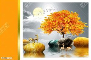 Tranh treo phòng khách đẹp ghép bộ