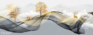 Tranh treo phòng khách đẹp ghép bộ