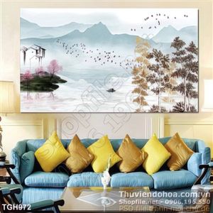 Tranh ghép khu rừng và bờ biển