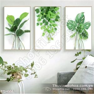 Tranh ghép cái cây màu xanh tươi