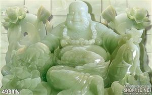 Tranh giả ngọc Phật Di Lặc trang trí