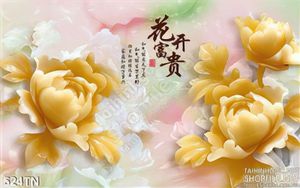 Tranh giả ngọc hoa mẫu đơn