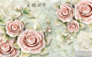 Tranh giả ngọc hoa hồng phong thủy