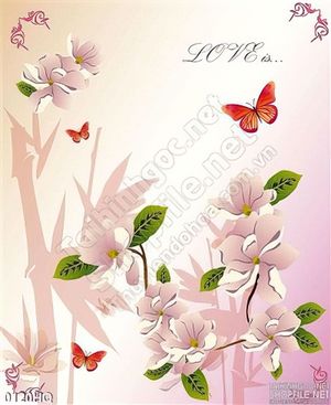 Tranh hoa lá dán tường phòng ngủ