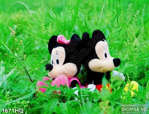 Tranh hoa lá và chuột Mickey treo tường cho bé