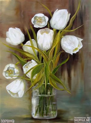 Tranh hoa tulip sơn dầu đẹp