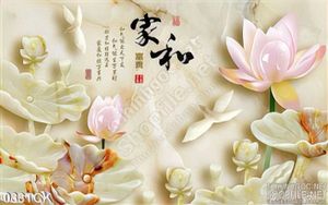 Tranh hoa sen, cá chép giả ngọc độc đáo