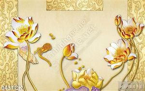 Tranh hoa sen, cá chép kim tiền vàng