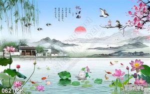 Tranh hoa sen, cá chép nghệ thuật