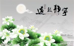 Tranh hoa sen, cá chép thư pháp nghệ thuật