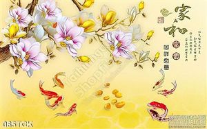 Tranh hoa sen, cá chép kim tiền