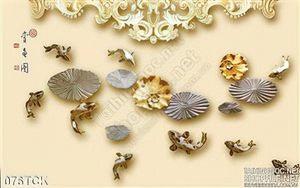 Tranh hoa sen, cá chép kim tiền