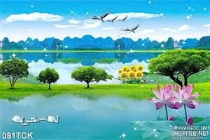 Tranh hoa sen và phong cảnh