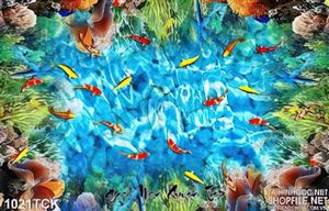 Tranh cá chép in uv wall 3d đẹp