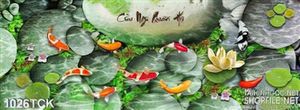 Tranh cá chép và hòn đá cuội 3d wall