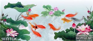 Tranh vẽ sen và chép đẹp 3d wall